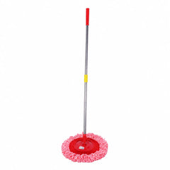 Adjustable Telescopic Floor Mop with 50–80 cm Metal Handle, Round Chenille-Style Cleaning Head, Flexible Swivel Joint and Hanging Grip