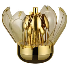 24-Piece Stylish Stainless Steel Cutlery Set with Eggshell Case