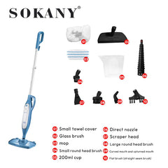 SOKANY Multifunctional Steam Cleaner with Accessories Kit, Deep Cleaning & Sterilization for Floor, Carpet, Kitchen & Bathroom - 1900W & 330ML