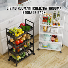 Multi-Tier Foldable Storage Rack – Portable, Space-Saving Organizer for Kitchen, Living Room & Pantry – 57 x 28 x 132 cm