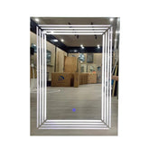 Smart Bathroom Bluetooth Speaker Vanity Mirror with Backlit LED Light, Anti-Fog, Touch Sensor, Timer - 60 x 80 cm