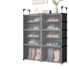 Modern Shoe Storage Cabinet with 6 Transparent Doors & Top Handle Design - 110 x 81 x 29 cm Space Saving Organizer
