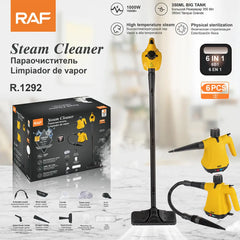 RAF 11-in-1 High-Pressure Handheld Steam Cleaner with Steaming Rake - 1000W Multi-Purpose Steamer with 350ml Tank for Home, Carpet & Kitchen Cleaning
