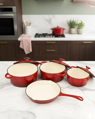 OSFE Cast Iron Cookware Set 7 PCS - Red