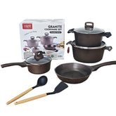 OSFE Granite Cookware Set 11 pcs - Brown
