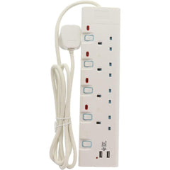 Philips Extension 4bs Outlets Indv. Switch 2m Cord