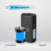 Powerology 27000mAh Solar Wireless Charging Power Bank with PD 20W Fast Charging, 15W Wireless Output and IP54 Water Resistance