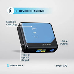 Powerology Ultra-Mini 100W MagSafe Wireless Charger Power Bank 20000mAh - Black
