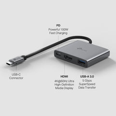 USB Type-C 3 in 1 Hub