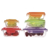 Westinghouse, Glass Storage Set, Multicolor Lids, Set of 5