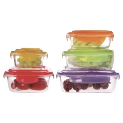 Westinghouse, Glass Storage Set, Multicolor Lids, Set of 5
