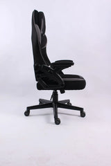 Black Bull Gaming Chair With Headrest Up & Down Slide Adjustable and Moveable Armrest, Fabric