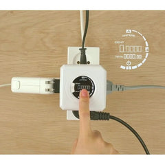 Allocacoc PowerCube Original Monitor UK Compact Multi-Plug Extension Adapter With Power Switch - 8830-UKORMO