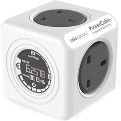 Allocacoc PowerCube Original Monitor UK Compact Multi-Plug Extension Adapter With Power Switch - 8830-UKORMO