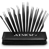 Atmoko 12 Pcs ESD Tweezer Set Precision Anti-Static Stainless Steel Tool Kit - AMBY039BB