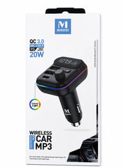 Marvers MS-C58P Wireless Car MP3 FM Transmitter with Bluetooth 5.0, QC 3.0 Fast Charging, 20W USB-C PD Output, Hands-Free Calling, Micro SD and USB Playback