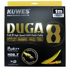 Kuwes Cat.8 High Speed Ethernet Cable Up To 40Gbps - 1m - Yellow