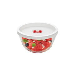 Borosil Glass Mixing and Serving Bowl with Lid, Microwave Safe Food Storage and Reheating Bowl