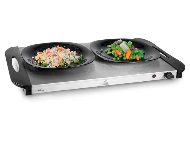 3-Section Electric Buffet Server & Warming Tray with Adjustable Thermostat - 300W