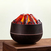 300ML Charcoal Fire Humidifier & Ambient Light with 2 Spray Modes, 2 Light Modes, Auto Shut-Off & Silent Operation