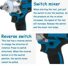 High Torque Cordless Impact Wrench Tool with 21V Brushless Motor & 2 Rechargeable Batteries