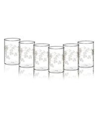 Borosil Berry Vision Glass Set of 6 – 295 ml | with Grape Etching, Microwave Freezer Dishwasher Safe, Scratch Resistant Drinkware