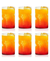 Borosil Berry Vision Glass Set of 6 – 295 ml | with Grape Etching, Microwave Freezer Dishwasher Safe, Scratch Resistant Drinkware