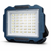 Rechargeable Portable LED Work Light with White & Yellow Lighting, 6–8 Hours Runtime, 4-Level Power Display, USB Power Bank, Type-C Charging, Adjustable Stand & Carry Handle