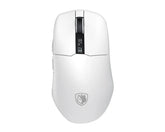 ماوس الألعاب اللاسلكي Sades Striker S2W بدقة 26000 نقطة لكل بوصة مع شاحن RGB مغناطيسي ولوحة Oled - أبيض