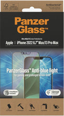 PanzerGlass Ultra-Wide Fit Anti-Blue 6.7-Inch Tempered Glass for iPhone 13 Pro Max and iPhone 14 Plus