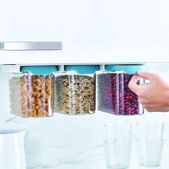 3-Piece 900ml Under-Shelf Food Storage Container Set with Hanging Rail, Airtight Lids, Easy-Pour Corners & Tool-Free Installation "