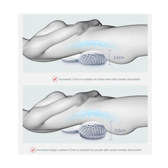 Ergonomic Lumbar Support Pillow & Adjustable Waist Cushion with Removable Height Pad, Breathable 3D Mesh, Buckwheat Hull Support Core & Polyester Fiber Filling for Side & Back Sleeping