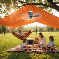 Porodo Portable Ceiling Fan PDRSF12KGY - 12000mAh, Remote, Gray