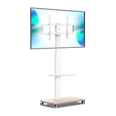 Premium Mobile TV Floor Stand with Wheels for 32-70 Inch LED LCD OLED QLED TVs, Height Adjustable Swivel TV Cart with AV Shelf, Universal VESA Mount, Cable Management, Supports 40Kg