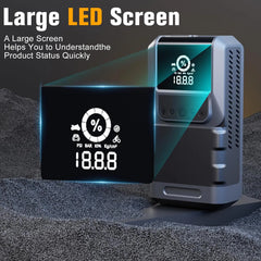 Portable 4-in-1 Car Jump Starter & Air Compressor with Emergency Flashlight & Power Bank - 150PSI Pressure