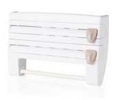 Wall Mounted Triple Paper Dispenser for Foil, Cling Wrap & Paper Roll for Kitchen