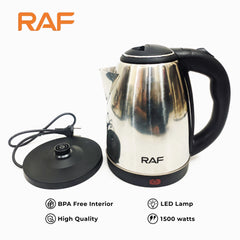 RAF 2.0L Stainless Steel Electric Kettle with 1500W Fast Heating, BPA-Free Interior, LED Indicator, 360° Swivel Base & Auto Shut-Off – Model R.7816