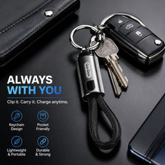Go-Des GD-UC683-2 27W USB-C to Lightning Keychain Fast-Charging and 480Mbps Data Cable with Braided Wire