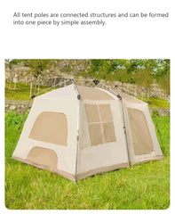 Chanodug Spacious Portable Waterproof QuickOpen Camping Tent for 6-8 People - 4 x 2.8 x 1.9 meters