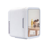 Premium 4L Portable Mini Fridge with HD Makeup Mirror, Touch-Control LED Dimmable Light, Dual Cooling & Heating, AC 220-240V & DC 12V Home/Car Use