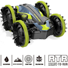 2.4 GHZ 4WD Remote Controlled Waterproof Amphibious Car for Kids - All Terrain RC Stunt Car