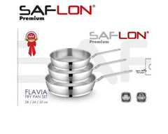3Pcs Stainless Steel Frypan Set 28+24+20cm by Saflon