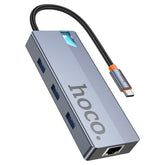 HOCO HB51 واو محول متعدد الوظائف 6 في 1 HDTV RJ45 PD USB3.0