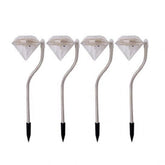 Pack of 4 LED Color Changing Solar Power Diamond Shaped Garden light.