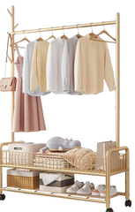 Modern Clothes Stand & Hanger Rack Organiser with Multi-Functional Storage and Hooks