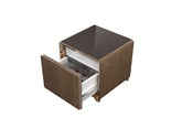 Mini Smart Refrigerator Coffee Table with Built-in 30L Refrigerator Drawer, USB & Wireless Charging Station, and LED Display Control