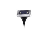 Solar LED Square Stainless Steel Garden Ground Light - Set of 4 - with Automatic Light Sensor, Waterproof Outdoor Pathway Lawn Deck Landscape Decorative Lighting