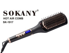 Sokany 2-IN-1 Heated Hot Air Hair Straightening Comb with Far Infrared and Negative Ionic Technology