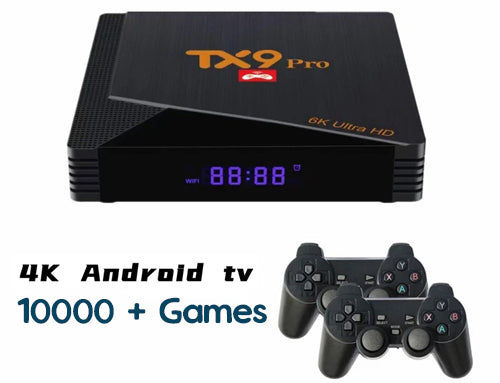 Ultimate 4K Android TV Game Box - 2-in-1 Smart Console & Gamepad with 9000+ Games