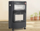 2-in-1 Portable Gas Heater with Infrared & Ceramic Heating - 4200W Max Output - Black